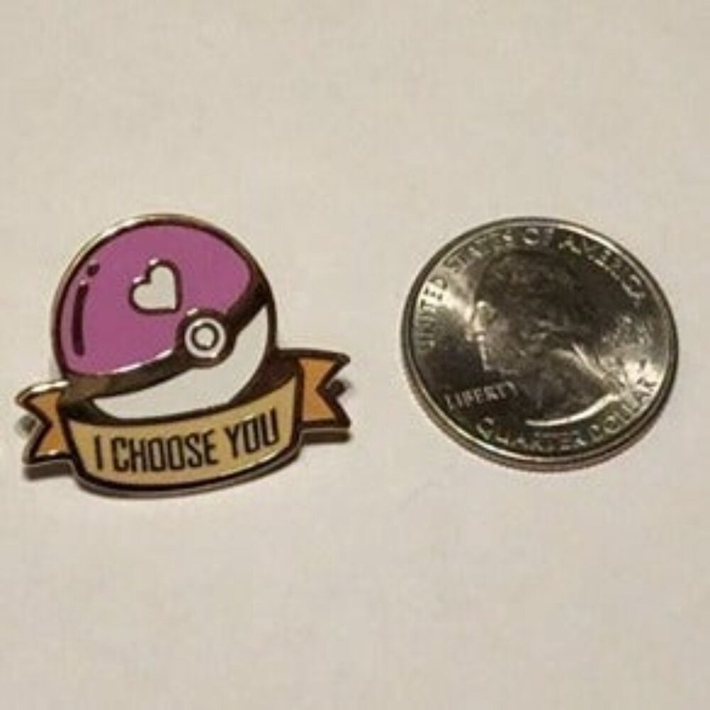 Pokemon Valentines Day I Choose You Enamel Brooch Pin - Picture 3 of 4